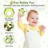 0-3-6-12 MISSLILI Teething Toy for Babies, Silicone Avocado Shape with Rattle Teether for Infants Months, Sensory Chew
