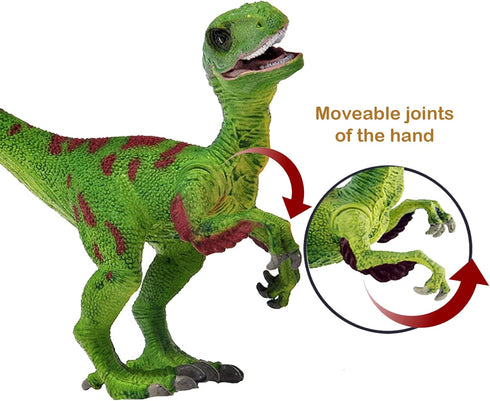 Gemini&Genius Velociraptor Dinosaur Toy for Kids - Moveable Jaw and Hands, Detail Raptor Action Figure Gift for Kids