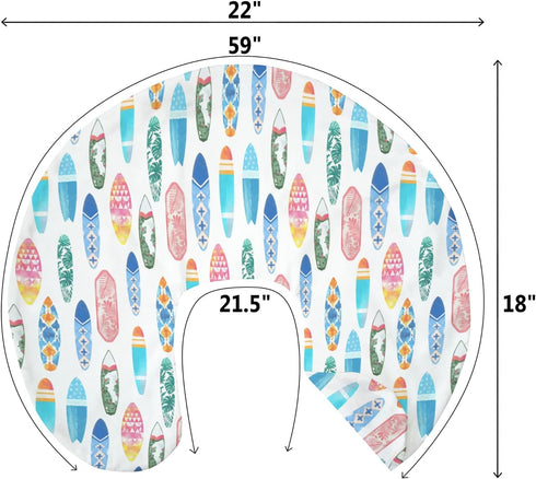 Summer Colorful Surfboards Nursing Pillow Covers for Boy Girl Surfing Nursery Feeding Pillowcase for Breastfeeding