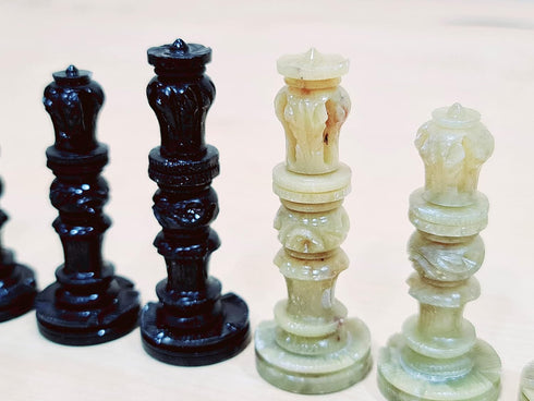 StonKraft Natural Stone Chess Pieces, 2.5" King Chessmen, Chess Accessories