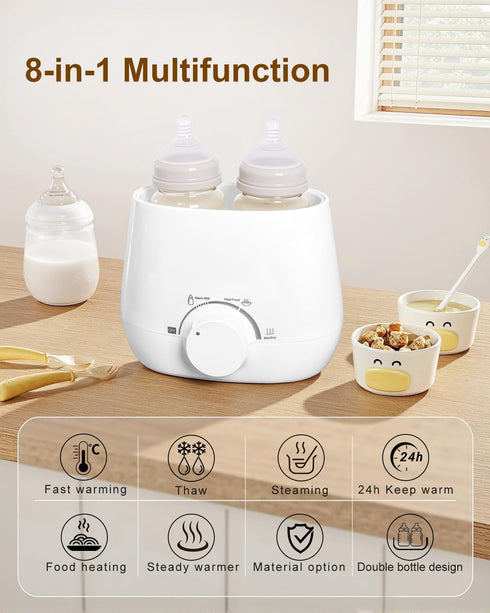 Diol Tode 8-in-1 Bottle Warmer, Fast Baby Bottle Warmer for Breastmilk or Formula, Milk Warmer for Baby, Smart