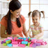 Building Bricks 121 Pieces 2x4 Multi-color, Creative Block Toys Compatible with Classic Building Blocks (Pink, Blue,