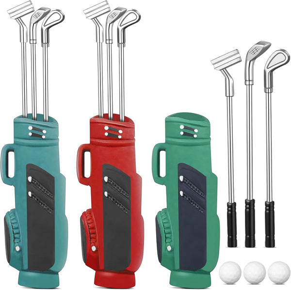 3 Sets Miniature Dollhouse Accessories - Mini Golf Clubs Model Toys for 1:12 Scale Dollhouse