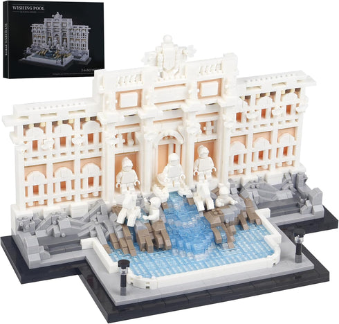 SAMYBLOCKS 2000pcs Trevi Fountain Archiecture Micro Mini Building Blocks Set,Creative Ideals Roman Landmark