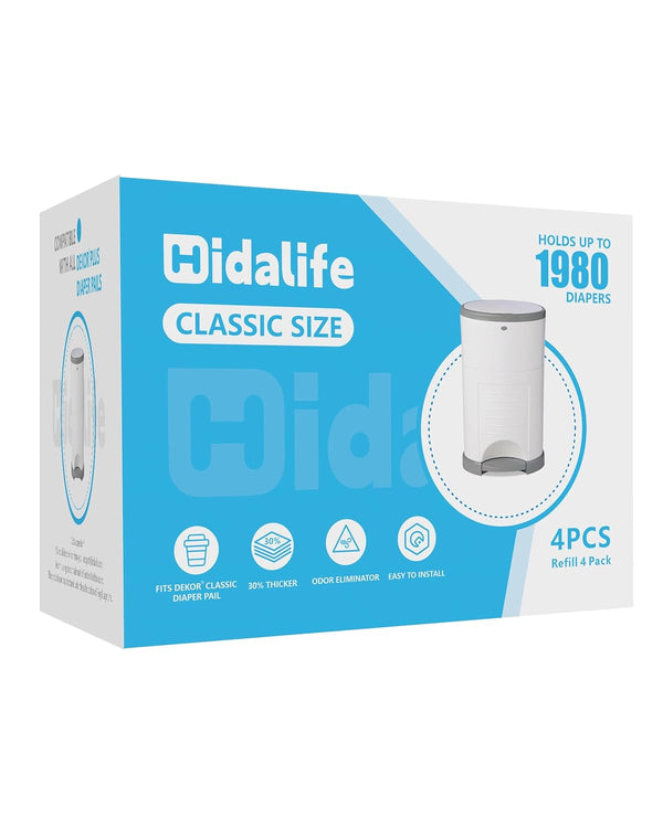 HIDALIFE Refills Compatible with Dekor Classic Diaper Pails, Disposable Diaper Trash Bags,