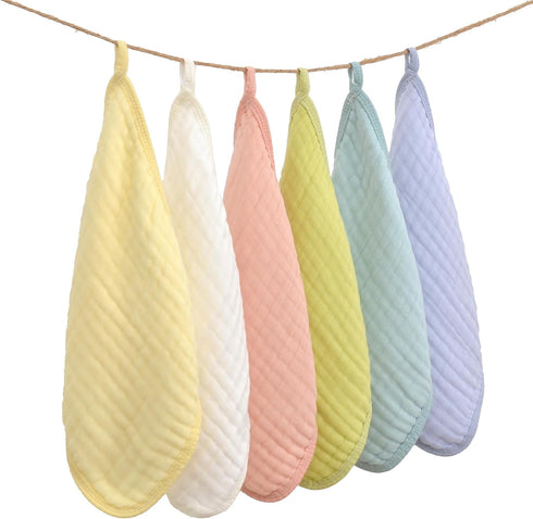 MUKIN Baby Washcloths, Soft Absorbent Cotton Burp Cloths, Burping Cloth for Newborn