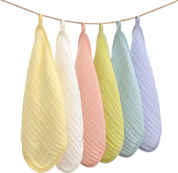 MUKIN Baby Washcloths, Soft Absorbent Cotton Burp Cloths, Burping Cloth for Newborn