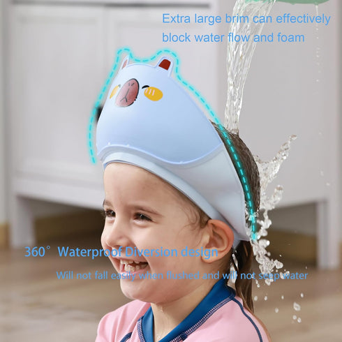 TinyGuardian 1-3 Baby Shower Cap - Waterproof Bath Visor for Toddlers Years, Extra Soft Silicone Hair Washing Hat