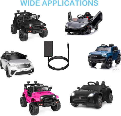 12V 1A Battery Charger for Kids Ride On Toys, Universal Power Adapter for Electric Ride On Cars