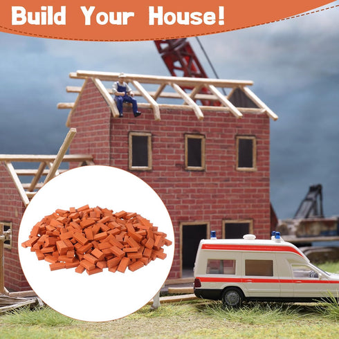 Haiabei 350 1/16 Set, Pcs Miniature Bricks Brick Building Mini Red B-Rick Stone Model B-Rick Mini Artificial Bri-ck
