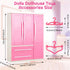Doll Closet Furniture Wardrobe Clothing Organizer Doll Open Wardrobe Dollhouse Closet with 20 Pieces Doll Hangers 2 Style Pink Plastic Hangers Dollhouse Furniture Accessories (Classic Style)