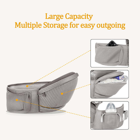 bebless 7-45 lbs Baby Hip Carrier - Hip Carrier for Baby with Baby Safety Strap - Toddler Carrier - Ergonomic Infant