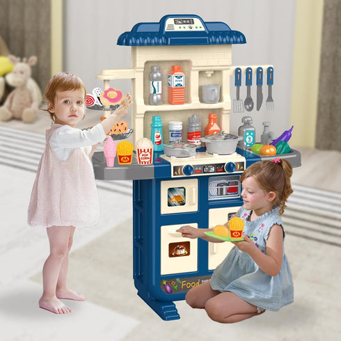 Playset 3-5 40+ Set 4-8, Doloowee Kids Kitchen - Kitchen Toy for Toddlers with Accessories, Toy Kitchen for Kids Ages