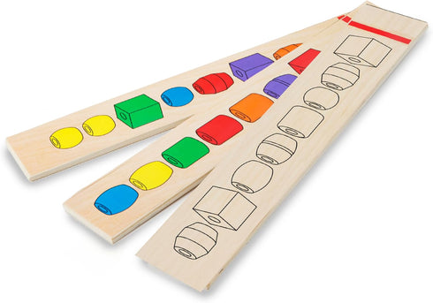 Set 46 5 Melissa & Doug Bead Sequencing with Wooden Beads and Double-Sided Pattern Boards