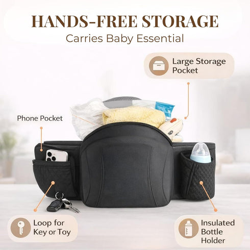 KAENU Baby Carrier with Hip Seat (Upgraded Version) Adjustable Waistband, Safety Harness & Storage Pockets Detachable