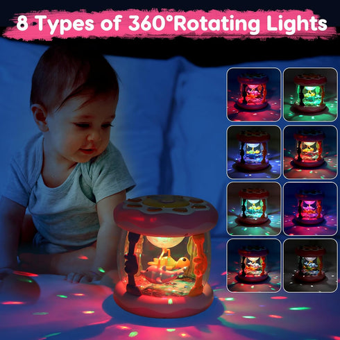 0-6 Tummy 0-3 4 5 6 7 8 9 6-12 1 Baby Girls Toys Months Ocean Projector Rotating Musical Light Up Time Toy Infant