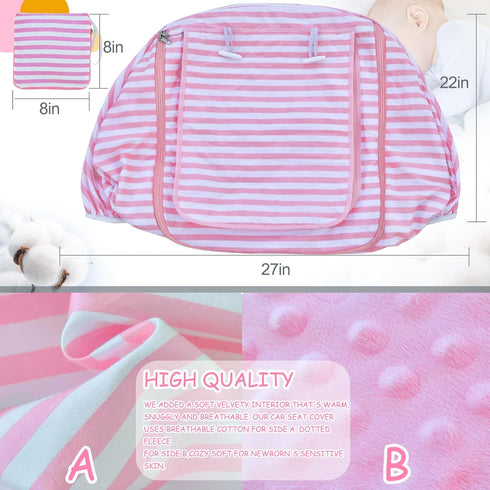 BigHippo Car Seat Covers for Babies,Baby Car Seat Cover for Boys Girls, Windproof Infant Carseat Cover,Kick-Proof Car