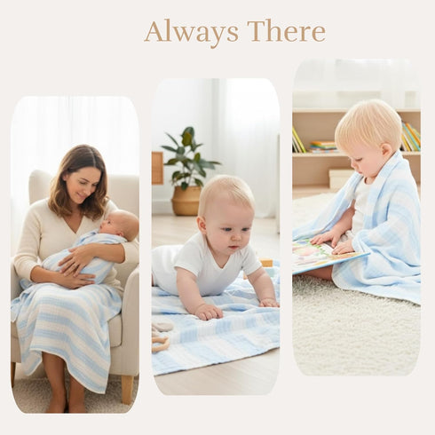 Set 100% 5-Piece Set (2 3 6 Muslin Baby Bath Towel - Organic Cotton Large Towels & Washcloths), Layer Absorbent Gauze