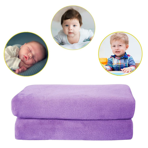 Pro Goleem Soft Plush Fleece Baby Blanket with 2 Inch Satin Trim, Purple 30''x40'' for Boys and Girls