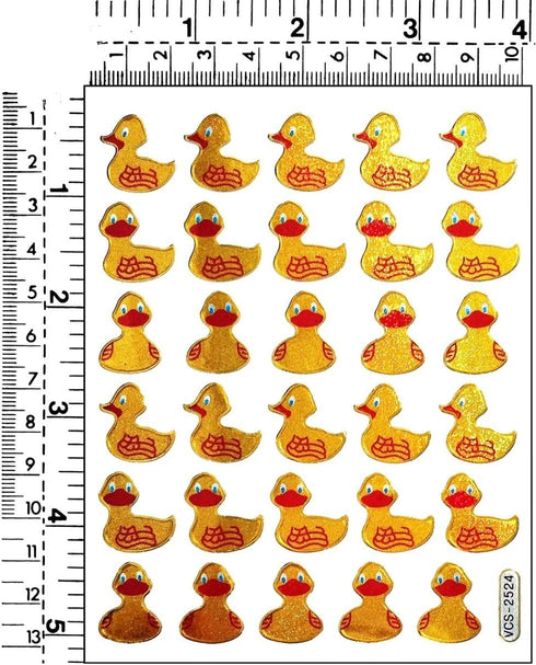 Stickers Glitter Pack, 10 Sheets Little Duck Sticker Cartoon, Kids Scrapbooking, Xmas Birthday Party Favors