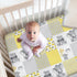 Naseagleeye Set Personalized Yellow Bedding for Baby Girls & Boys, Custom Name Crib Comforter & Fitted Sheet