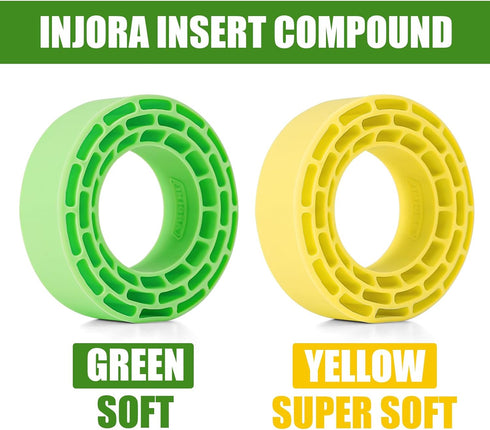 INJORA Silicone Rubber Inserts for 68-72mm 1.3" Tires, 4pcs (Green)