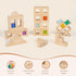 Wooden Rainbow Building Blocks Set for Kids, 22 PCS Wooden Blocks & 25 PCS Acrylic Gem Cubes, Montessori Stacking Toys