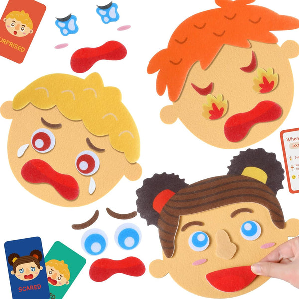 43 Pcs Social Emotional Learning Activities for Kids - Preschool Emotion Cards Making Faces and Describe Feelings