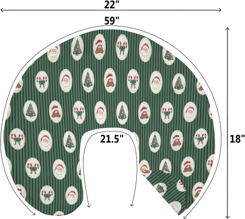 Red and Green Christmas Baby Nursing Pillow Covers for Boy Girl Santa Bear Trees Candy Bows Stripes Nursery Pillowcase