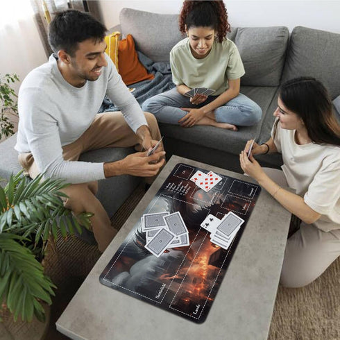 MTG Magic Playmat Size 24x14 Inch, Premium Smooth Rubber Surface, Mousepad Compatible, Black Dragon Design