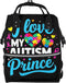 Qewfoju I Love My Autism Print Diaper Bag Backpack Large Capacity Diaper Backpack