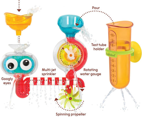 Yookidoo Baby Toddler Bath Toy (Ages 1-3), Spinning Gears & Rotating Googly Eyes, Mold Free