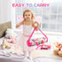 BABESIDE Baby Doll Crib, Foldable Baby Doll Bed for 17-21 Dolls, Doll Pack n Play Kids Gift with Storage Bag (Pink)