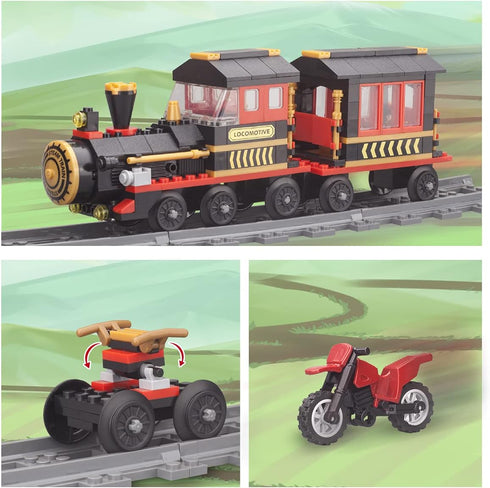 Classic Train Building Blocks Toys, 583 Pieces STEM Learning Construction Toys for Boys and Girls