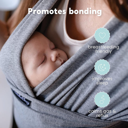 7-35 lbs Cuddlebug Hands-Free Baby Carrier - Soft & Stretchy Wrap for Newborn to Toddler - One-Size-Fits-All