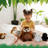 Hollowfly 5 Set 13.4" Mommy 4 Set Pcs Owls Plush Toy Gift Barn Owls with Cute Babies Stuffed Animal in Zippered Back