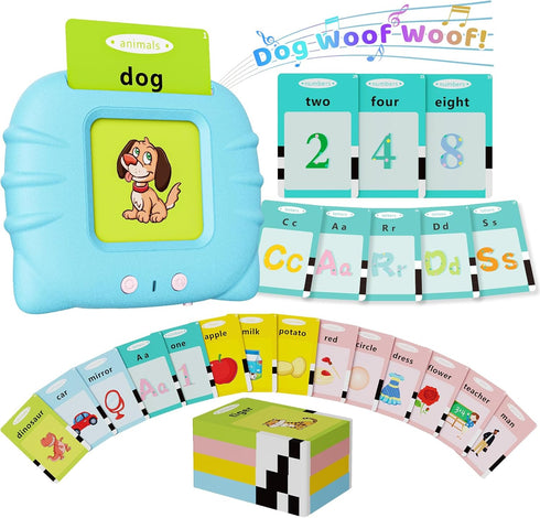 Toddler Toys Talking Flash Cards for 1-6 Year Old Boys and Girls, Autism Sensory Toys for Educational Learning