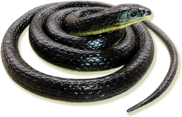 Realistic Fake Rubber Snake Toys, Black Cobra, 49 Inch Long Prank Stuff