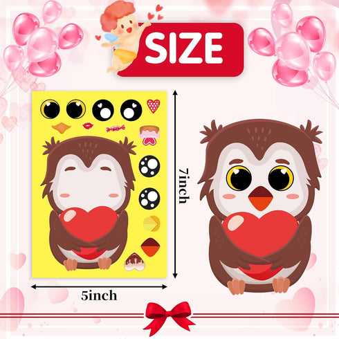 Joy Bang Valentines Stickers for Kids, 36 Sheets DIY Face Stickers for Valentine’s Day Crafts, Red Pink Heart