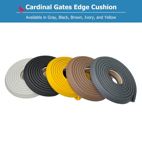 Cardinal Gates EC Edge Cushion for Baby Proofing, Black - Soft Foam Strip for Baby Safety, 12 Feet Padding