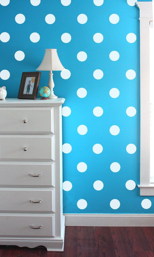 80pcs Polka Dot Wall Decals – 4.8cm Vinyl Circles for Nursery or Toddler Bedroom, Removable Stickers for Kids' Space