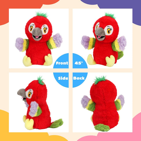 Cuteoy Talking Parrot Repeat What You Say Musical Stuffed Animal Shaking Singing Plush Toy Electric Interactive