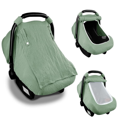 Hooyax Muslin Car Seat Covers for Babies, Summer Baby Car Seat Cover