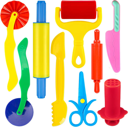 iShyan Dough Tools for Kids,9-Piece Kids Clay and Dough Tool Kit Includes