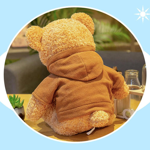 11.8 inches Teddy Bear Stuffed Animals - Soft Plush Cute Teddy Bear with Hoodie Doll for Boys Girls (Blue)