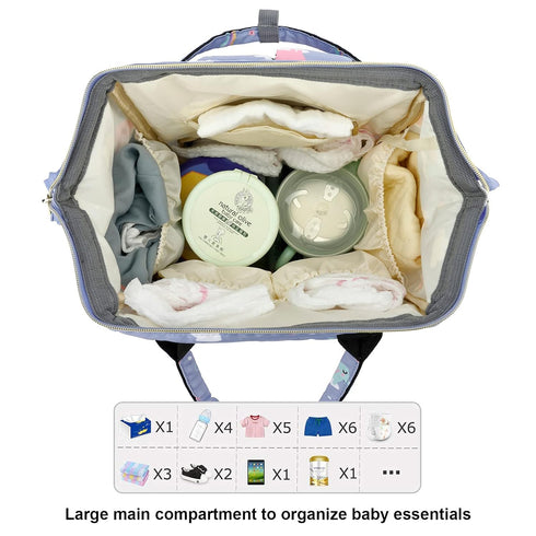 Yusudan Backpack Elephant Diaper Bag for Baby Girls, Mom Waterproof Large Nappy Bags for Women
