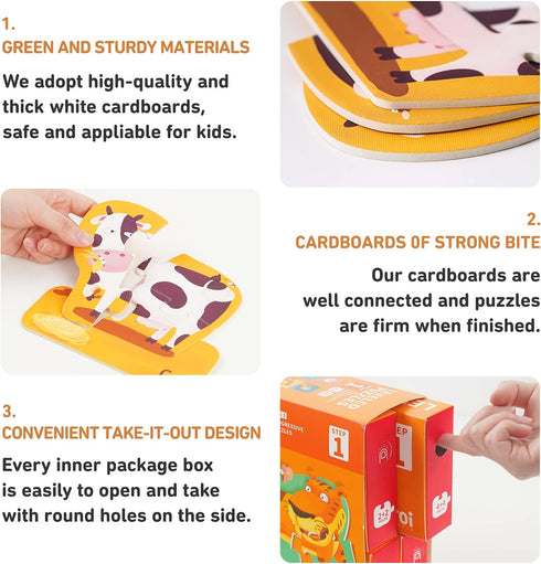 TOI Leveled Puzzles for Kids Aged 2 and Up, Toddler Puzzle, Large Pieces Educational Game