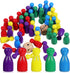 STOBOK 50 Pcs Multicolor Wooden Pawns Board Game Pieces with 2 Dice - Tabletop Markers for Board Games