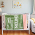 Letter(47"x60") KAINSY Personalized Baby Blanket, Custom Name Baby Blanket for Boy Girl, Double Layer Dotted Backing