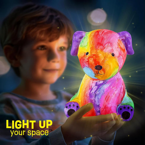8-12, 3 4 5 6 7 8 9 10 11 12+ LAOESE Paint Your Own Dog Lamp Kit, Art Supplies Painting Kits for Kids, Arts and Crafts
